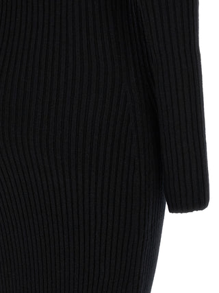 Black Wool Long Dress