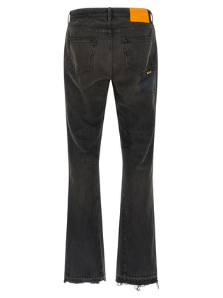 Black Cotton Flared Jeans