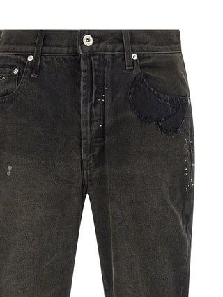 Black Cotton Flared Jeans