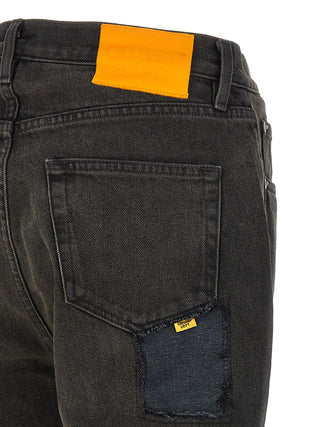 Black Cotton Flared Jeans