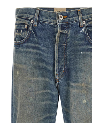 Blue Cotton Flared Jeans