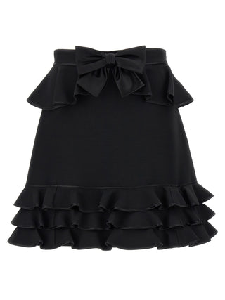 Black Virgin Wool Long Skirt