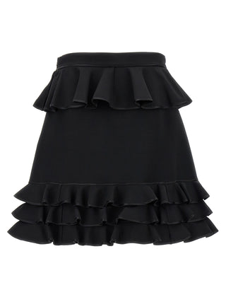 Black Virgin Wool Long Skirt