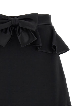 Black Virgin Wool Long Skirt