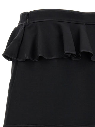 Black Virgin Wool Long Skirt