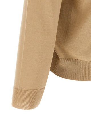 Beige Virgin Wool Cardigan