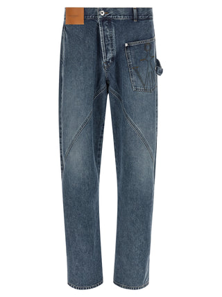Jeans azules de algodón denim