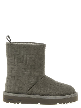 Botines de piel de becerro gris