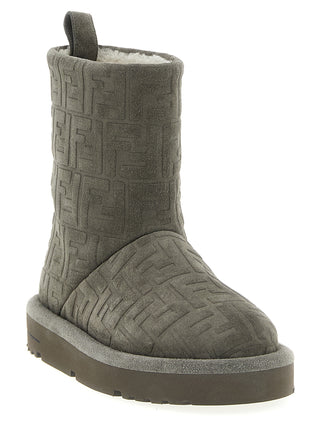 Botines de piel de becerro gris