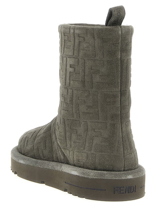 Botines de piel de becerro gris
