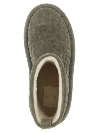 Botines de piel de becerro gris