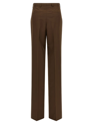Brown Polyester Dress Pants