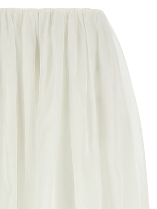 White Cotton Mini Skirt