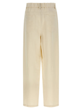 White Viscose Casual Pants
