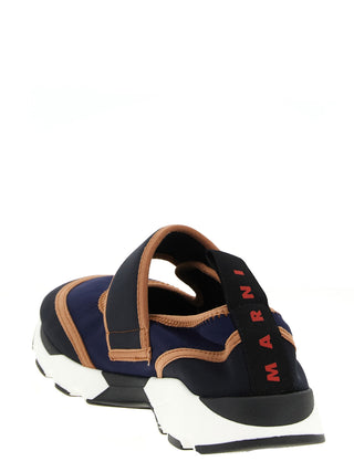 Blue Polyamide Low Top Sneakers