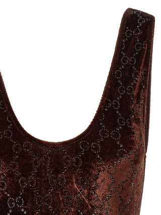 Brown Polyamide Bodysuit