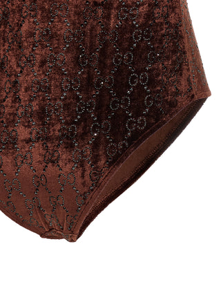 Brown Polyamide Bodysuit