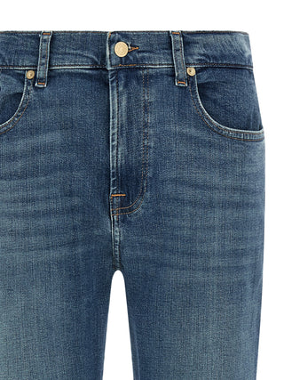 Jeans de algodón azul de corte relajado  