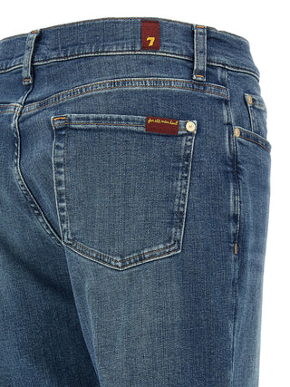 Jeans de algodón azul de corte relajado  