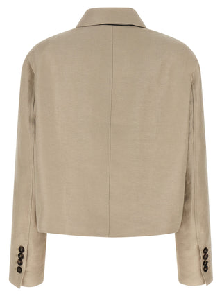 Beige Linen Blazer