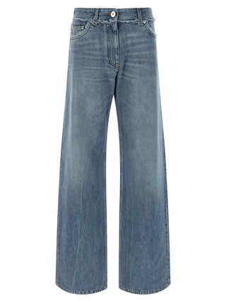 Blue Cotton Boyfriend Jeans