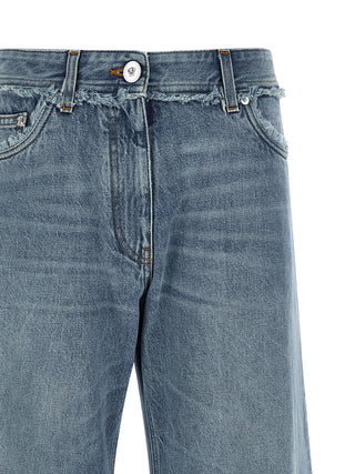 Blue Cotton Boyfriend Jeans