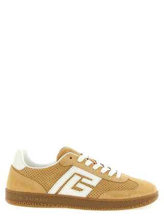 Beige Calfskin Low Top Sneakers