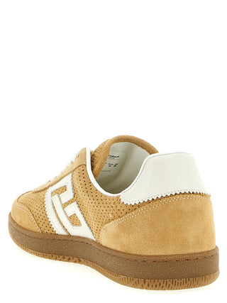 Beige Calfskin Low Top Sneakers
