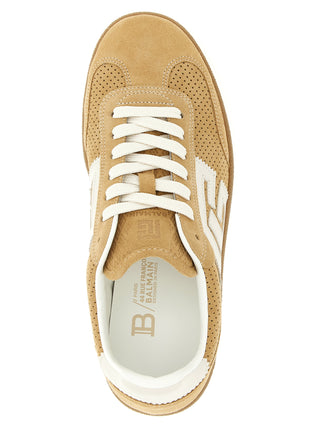 Beige Calfskin Low Top Sneakers