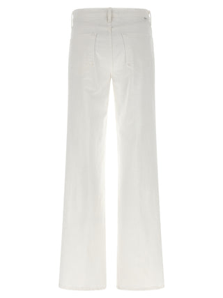 White Cotton Flared Jeans