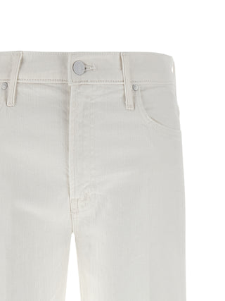 White Cotton Flared Jeans
