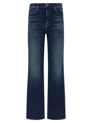 Blue Cotton Straight-Leg Jeans