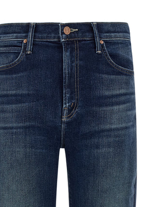 Blue Cotton Straight-Leg Jeans
