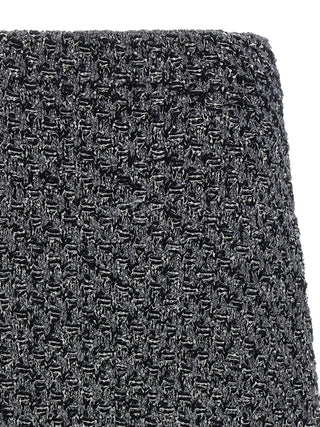 Falda midi azul de algodón