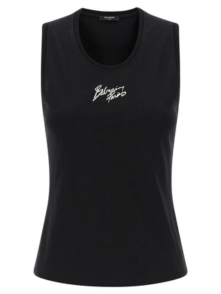 Black Cotton Sleeveles T-Shirt
