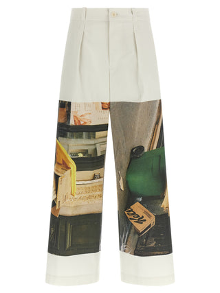 White Polyamide Casual Pants
