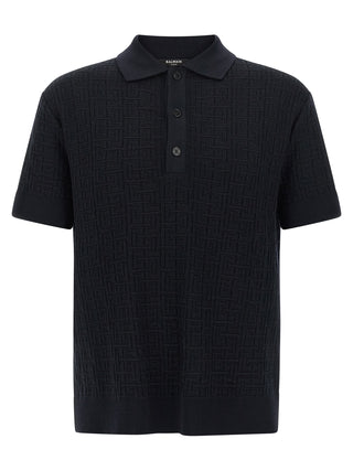 Blue Wool Polo Shirt