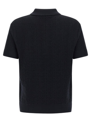 Blue Wool Polo Shirt