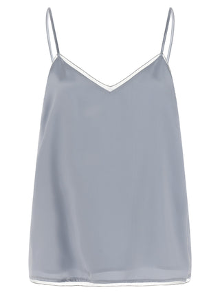 Blue Viscose Tank Tops