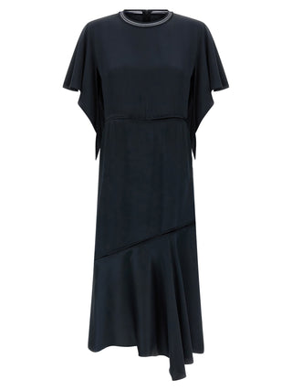 Blue Viscose Midi Dress