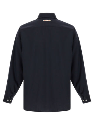 Blue Virgin Wool Blouse