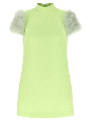 Bicolor Virgin Wool Short Dress