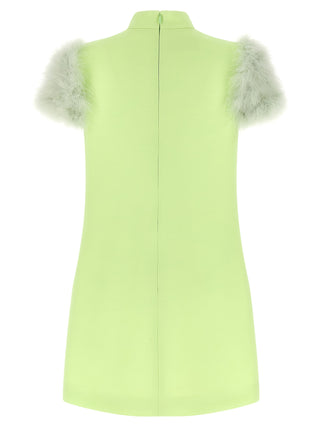 Bicolor Virgin Wool Short Dress
