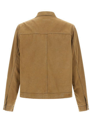 Beige Cotton Denim Jacket