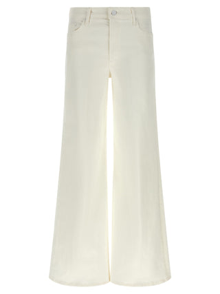 White Cotton Flared Jeans