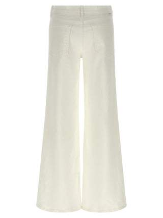 White Cotton Flared Jeans