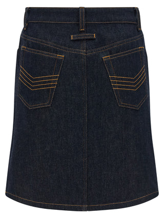 Blue Cotton Long Skirt