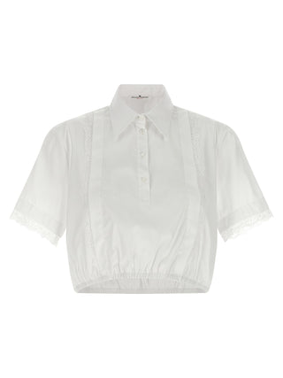 Blusa de algodón blanca