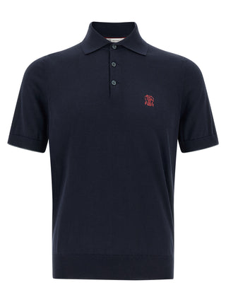 Blue Cotton Polo Shirt