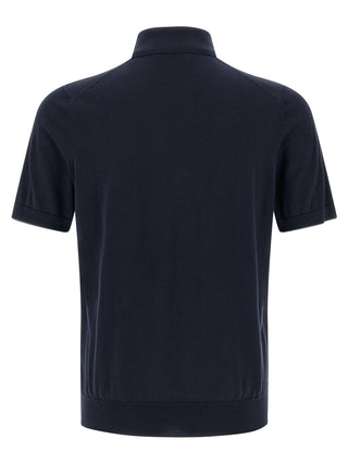 Blue Cotton Polo Shirt